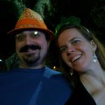 selfie of two people at night