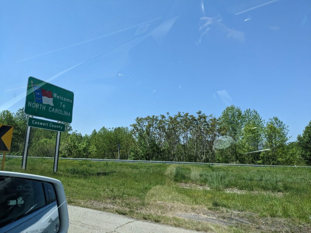 a roadside shot of a sign for South Carolina