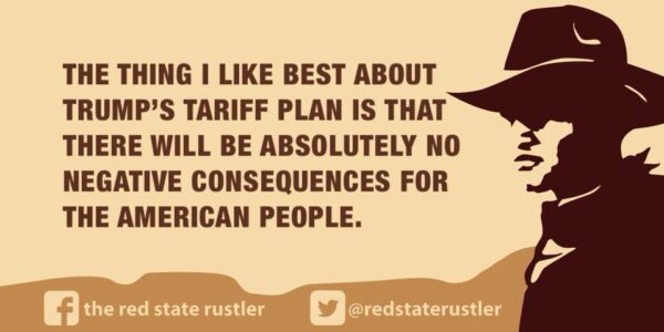 a meme saying The thing I like best about Trumps tariff plan is that there will be absolutely no negative consequences for the american people