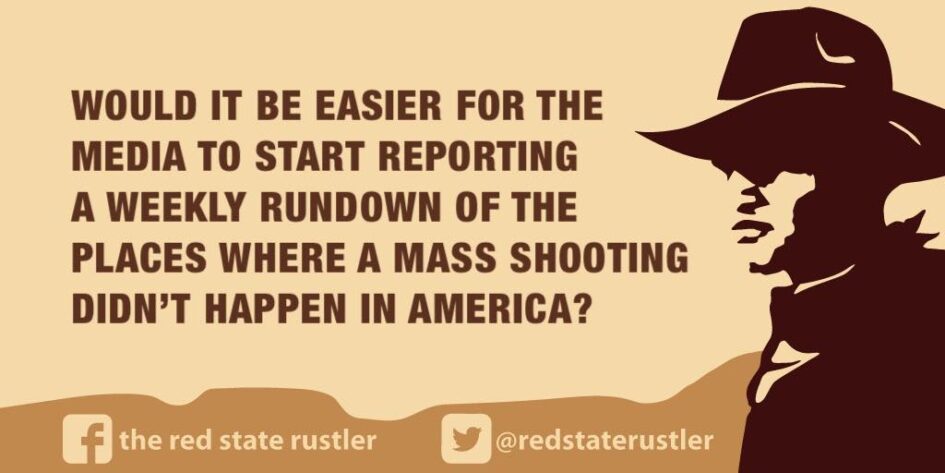 a meme with sarcastic text about mass shootings