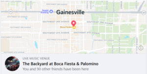 a map location for something called Backyard at Boca Fiesta