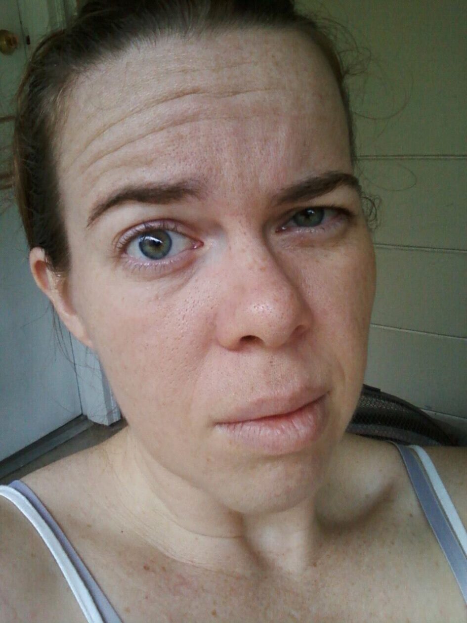 selfie of a person looking skeptically into the camera